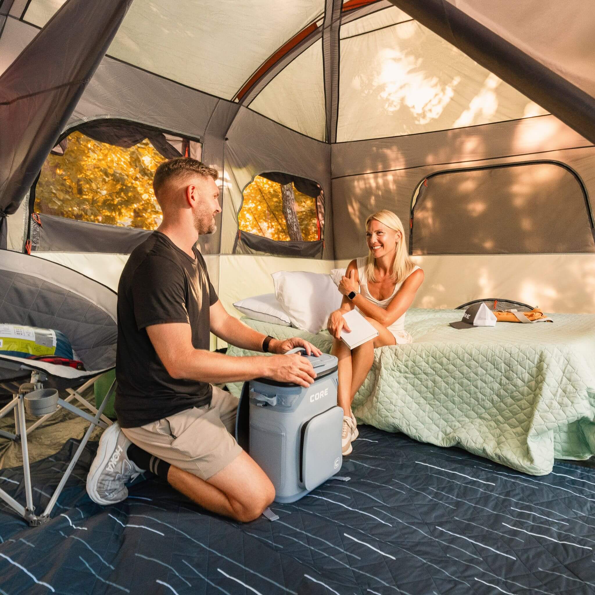 12 Person Straight Wall Cabin Tent with Full Rainfly - Image 8