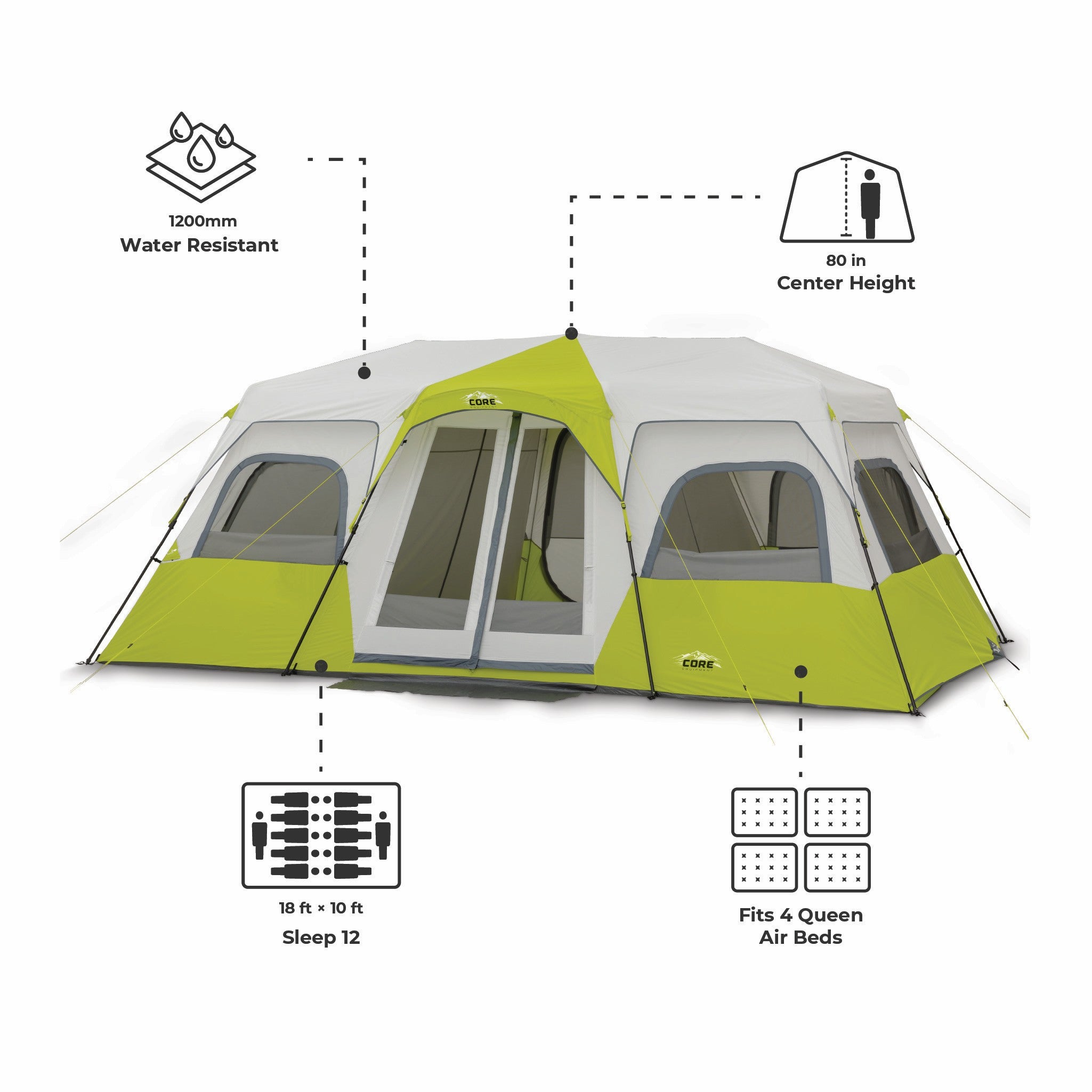 12 Person Instant Cabin Tent - Image 3