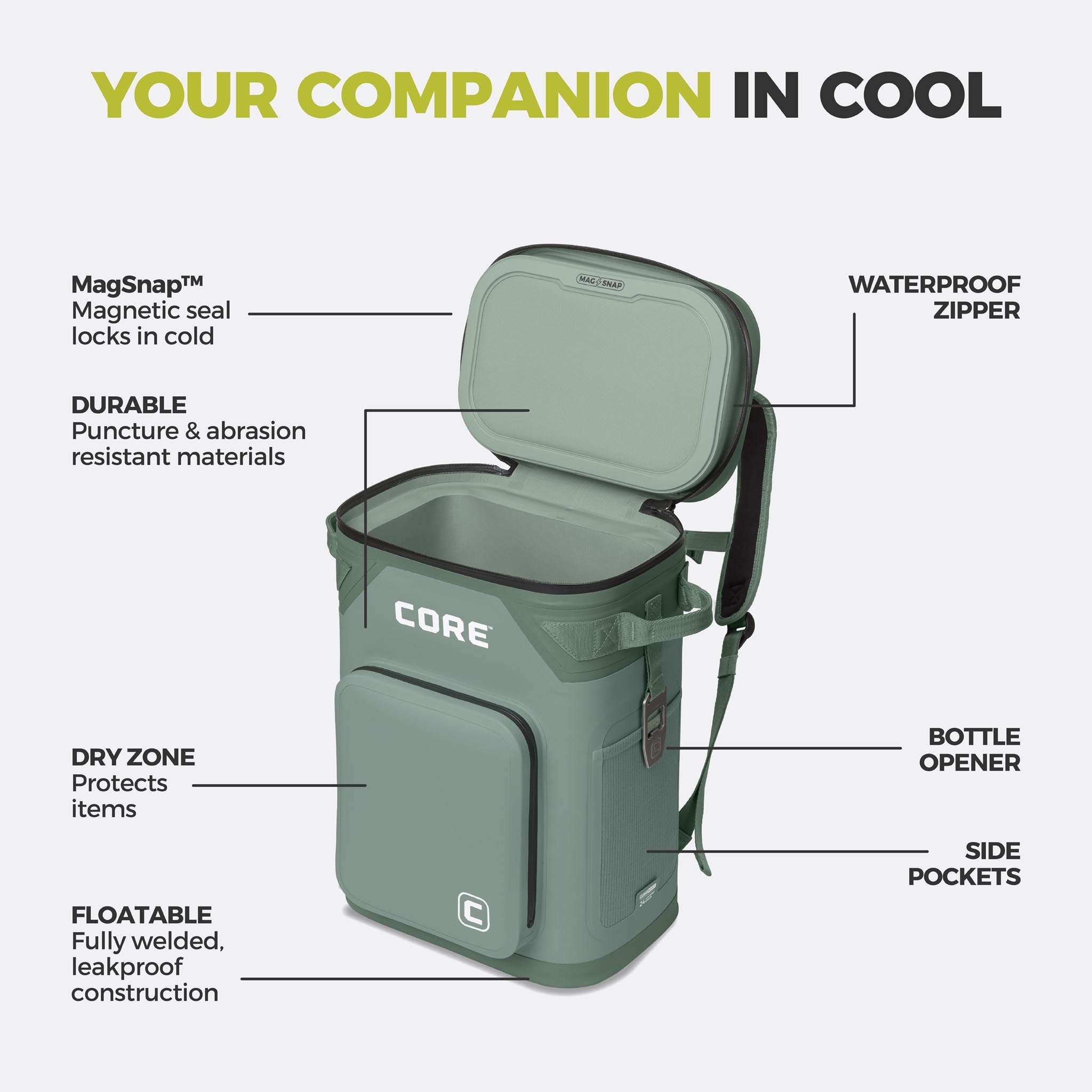 CLIMAKEEP 24 Can Magnetic Backpack Soft Cooler - Image 23