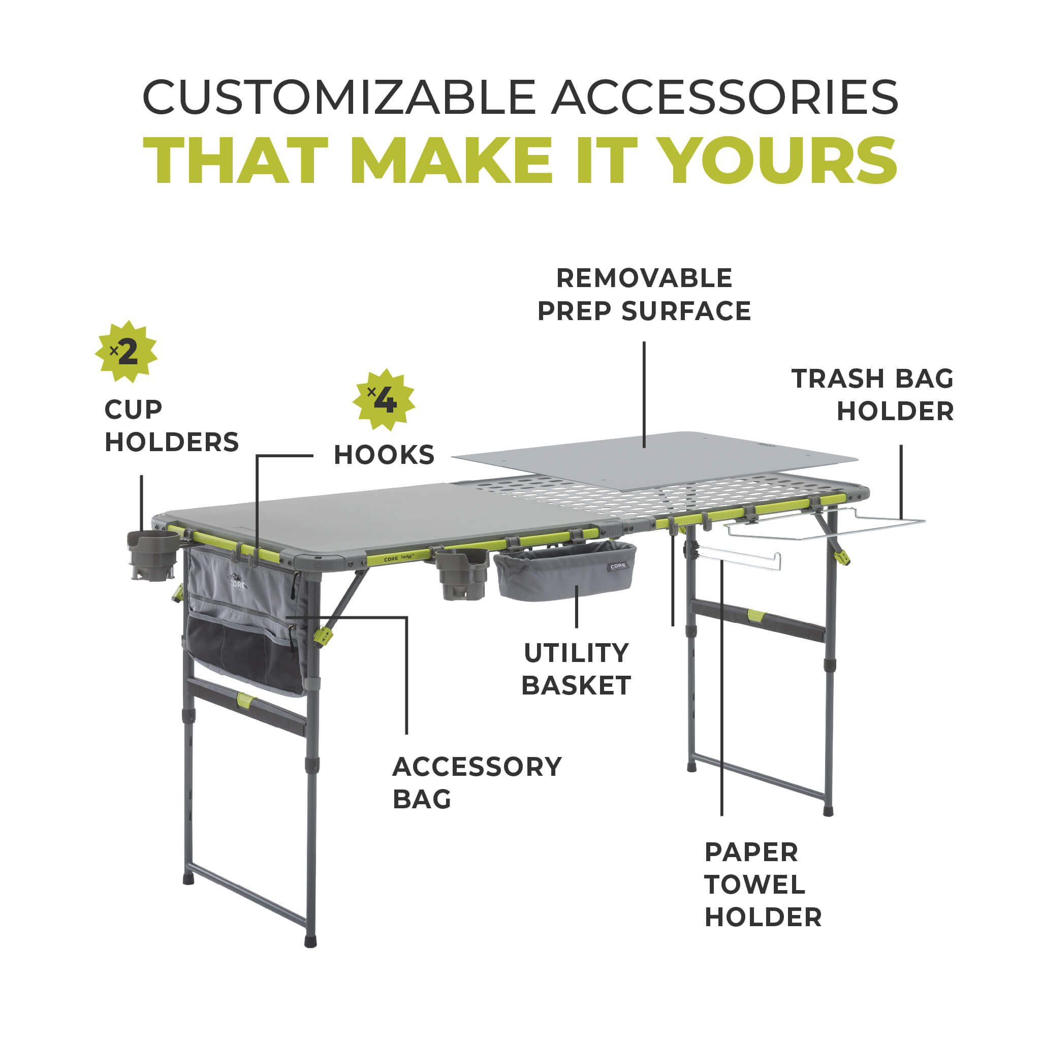5 Foot FlexRail Outdoor Prep & Cook Table - Image 3