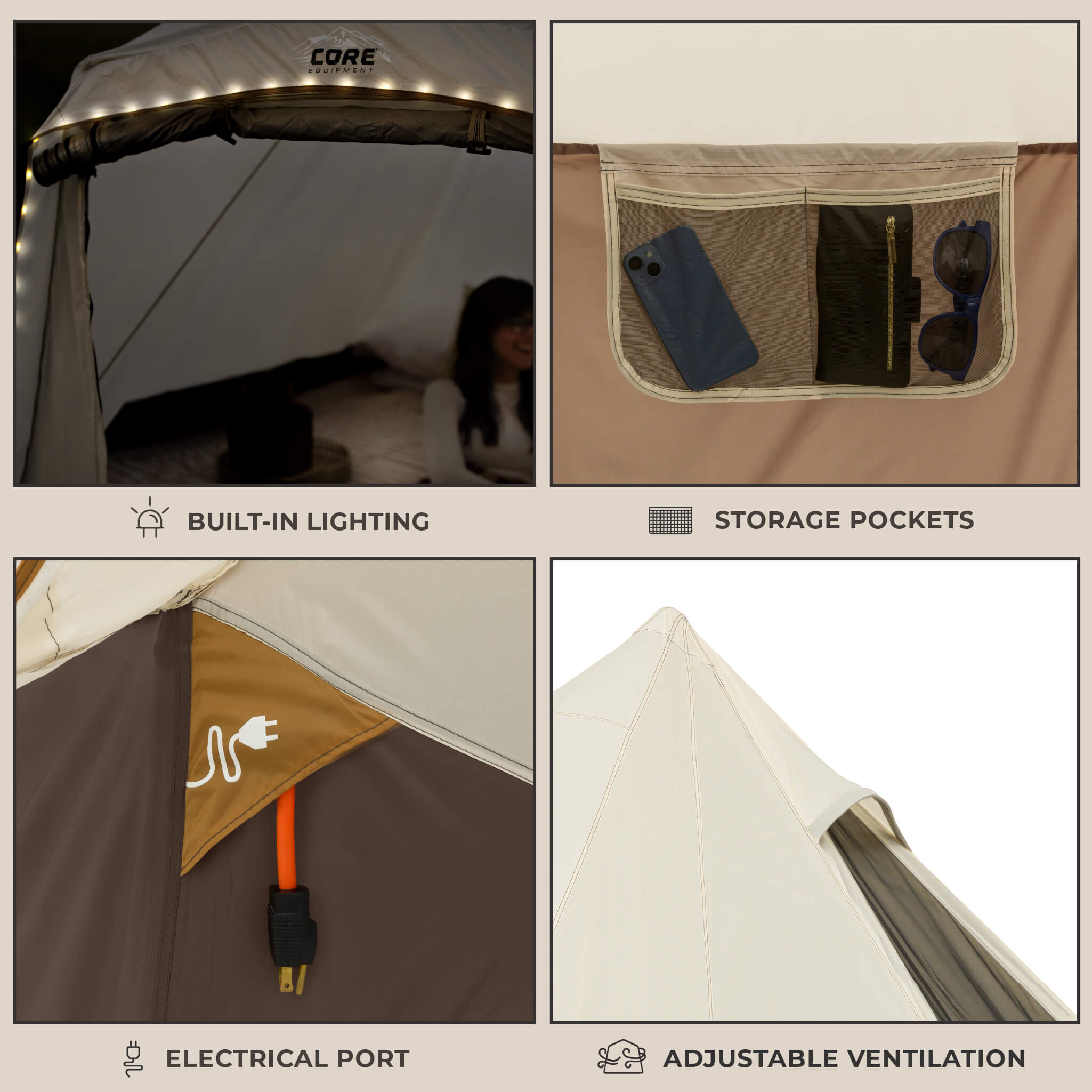 6 Person Lighted Bell Tent - Image 4