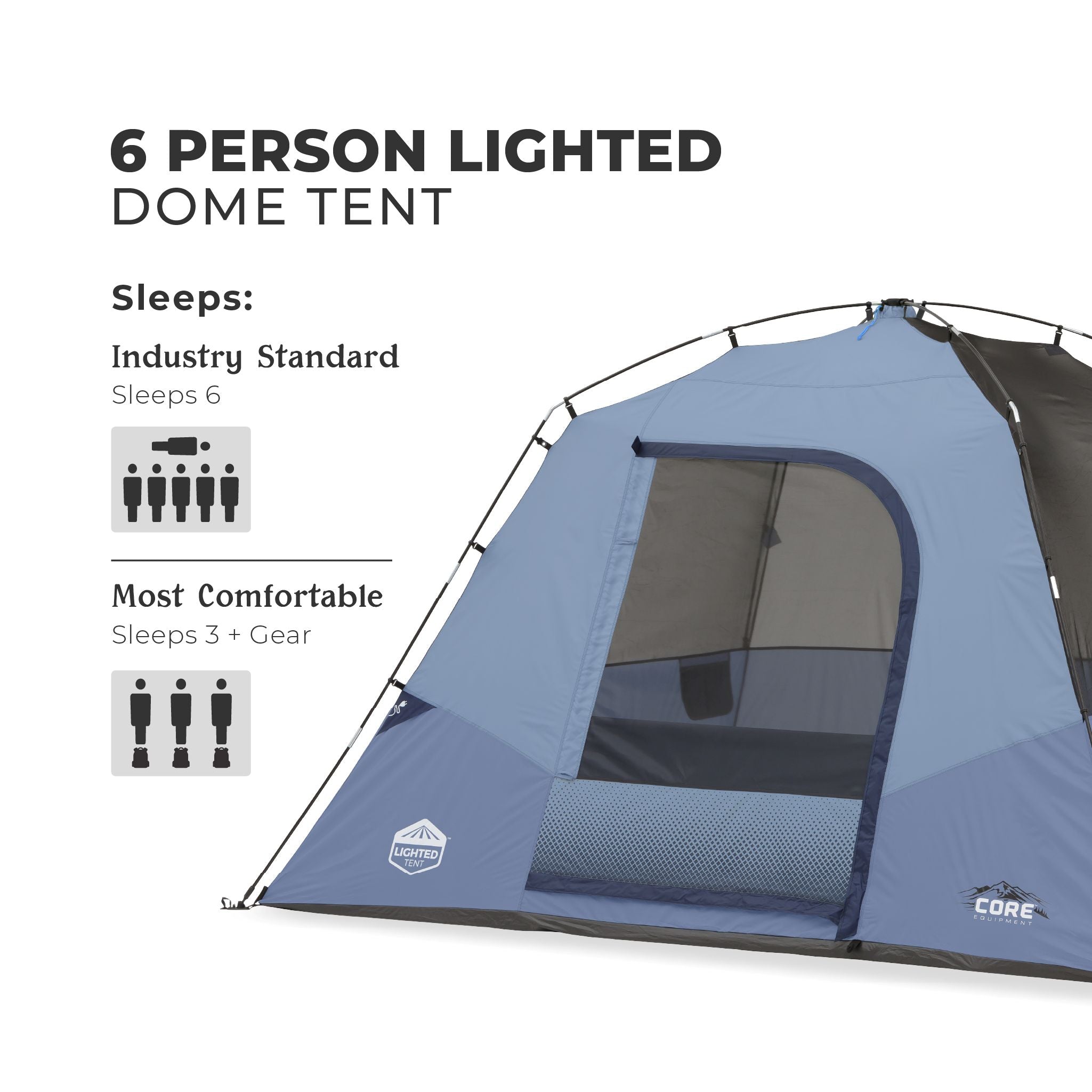 6 Person Lighted Dome Tent - Image 6