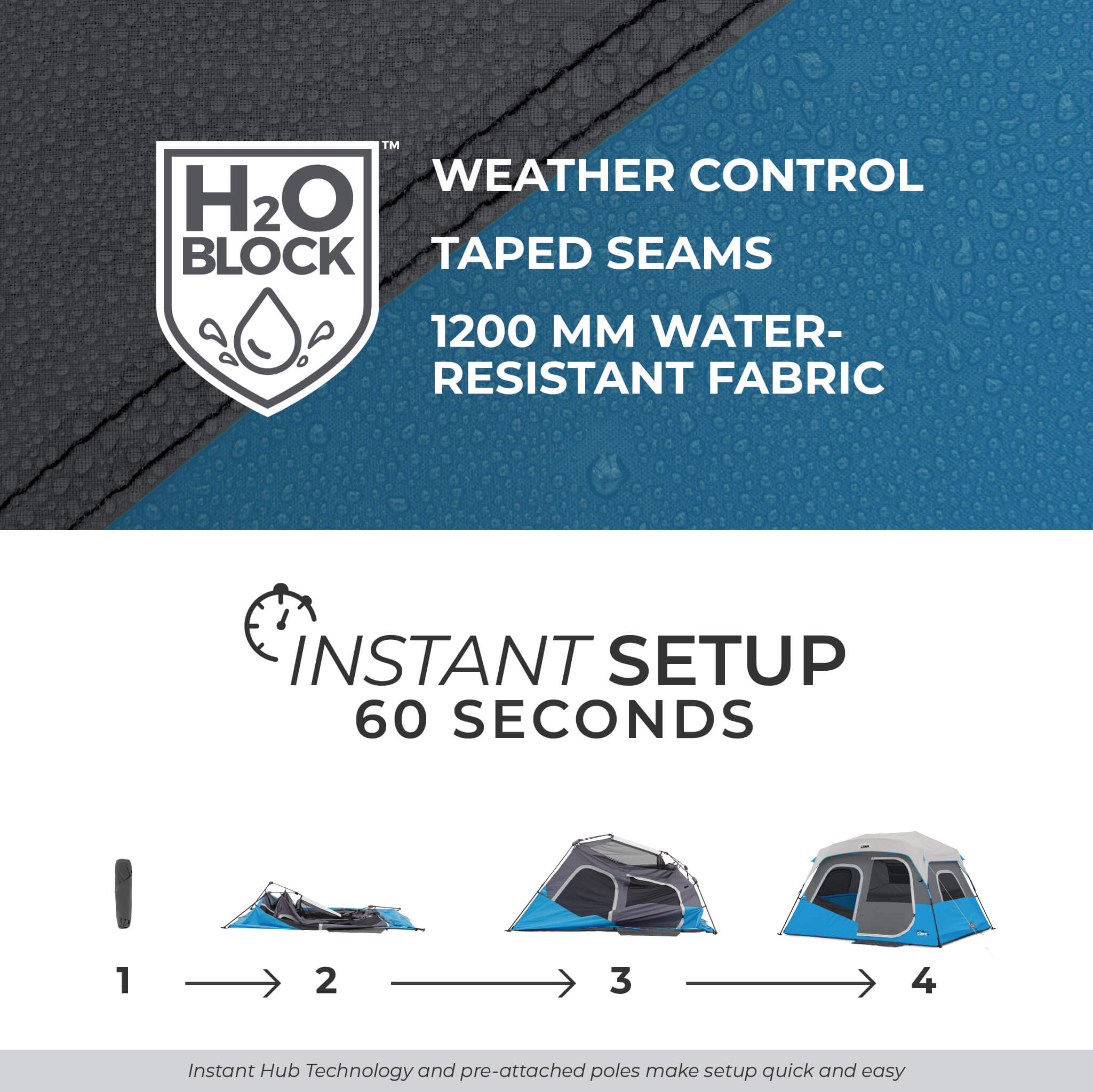 6 Person Lighted Instant Cabin Tent - Image 4