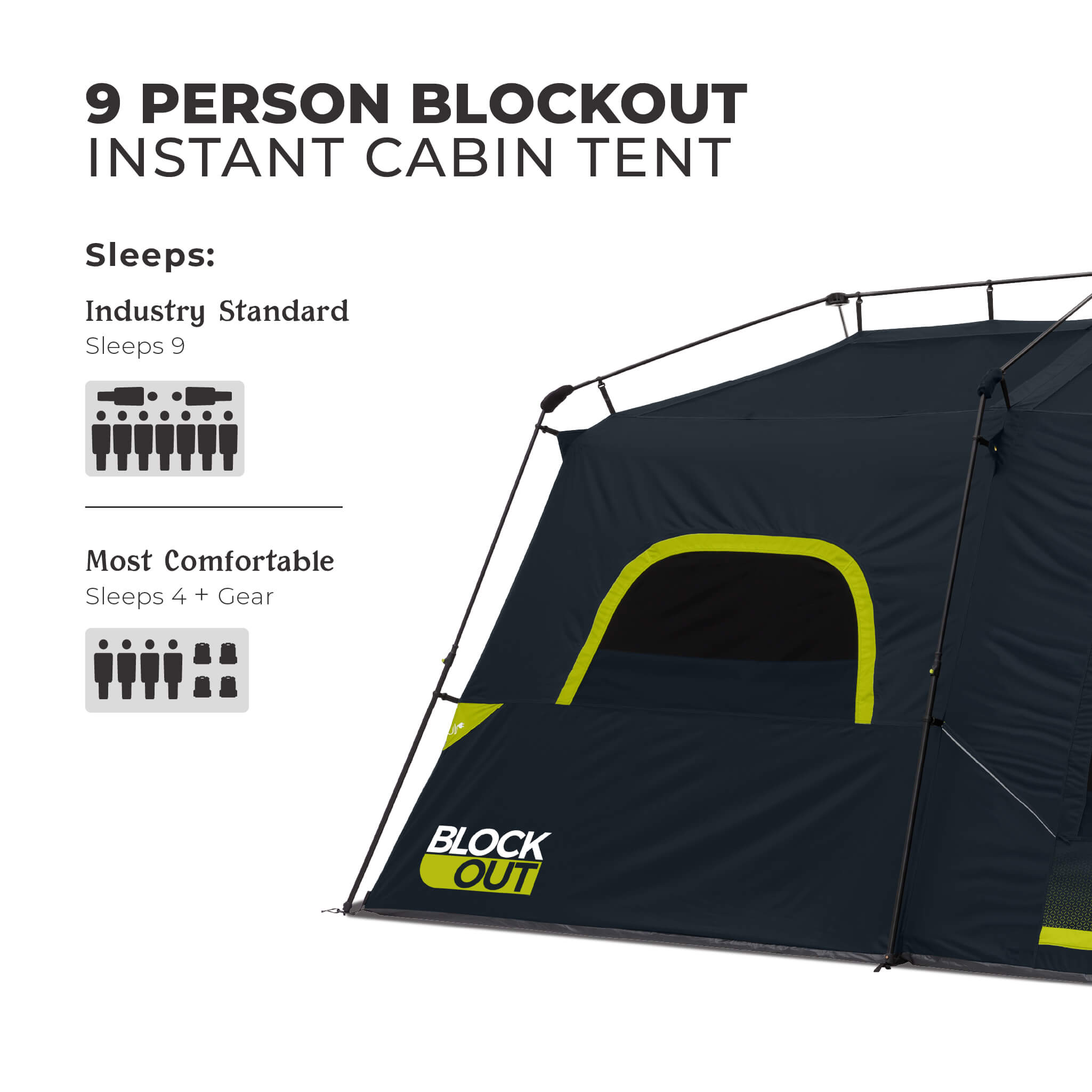 9 Person Blockout Instant Cabin Tent - Image 6