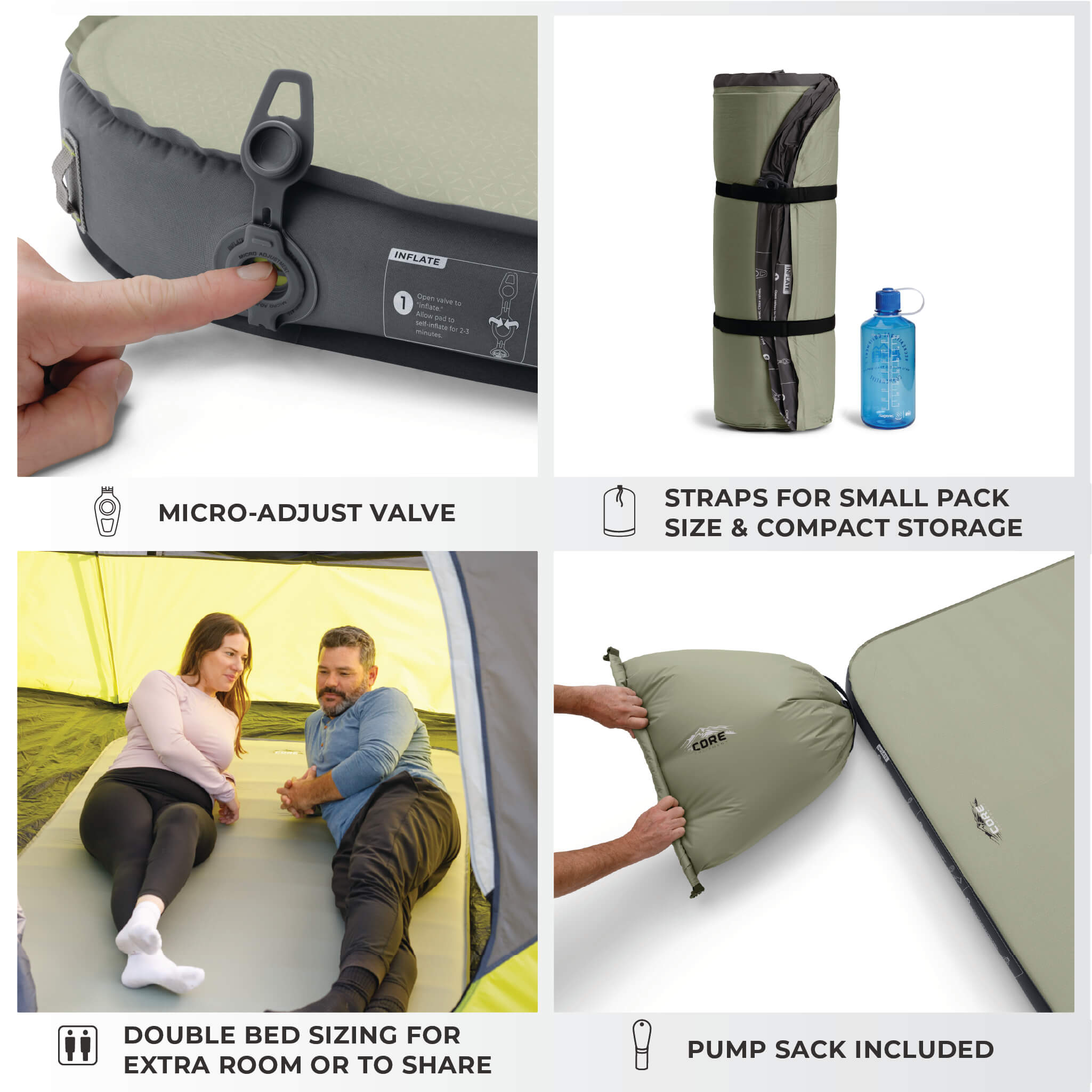 4 Season Double Self Inflating Camping Bed - Image 5